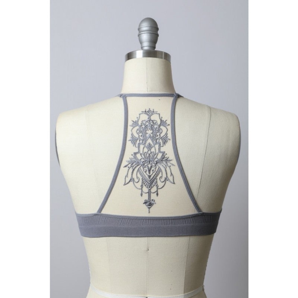 New Design Back Mesh Racerback Bralette - Picture 6 of 7
